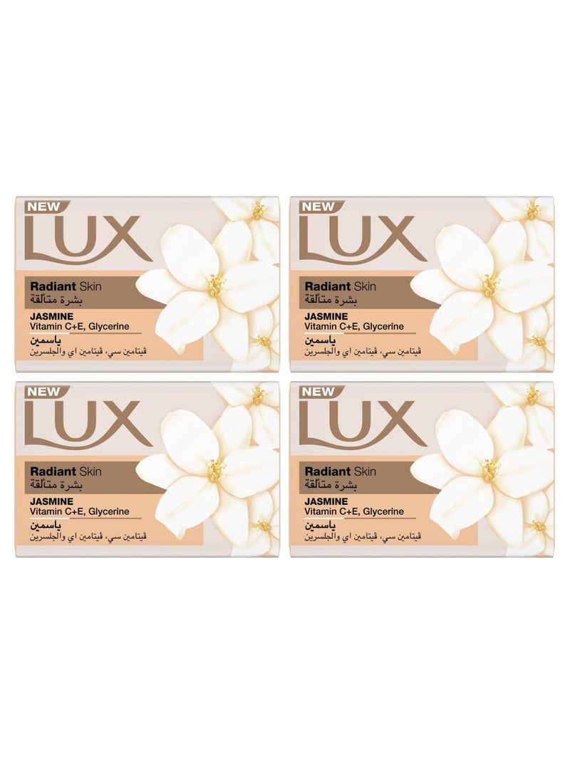 LUX Bar Soap for radiant skin, Jasmine, with Vitamin C, E, and Glycerine, 120gx4pcs - Image 1